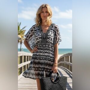 Badgley Mischka Tunic Dress Beach Cover Up Size Medium NWOT